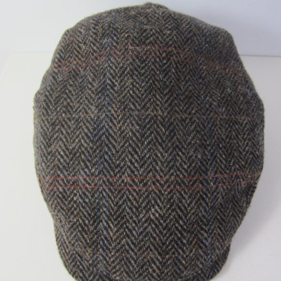 NEW Wigens 7 5/8" NWT Harris Tweed Newsboy Brown Herringbone Size 61 Insulated - Picture 13 of 14